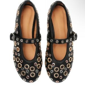 NWOT Faux Leather Ballet Flats in Black